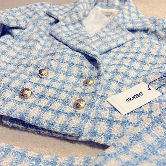 Jason Wu CLASSIC Bouclé Tweed 2-Piece Cropped Blazer with Skort, Size 8, NWT - Picture 3 of 5